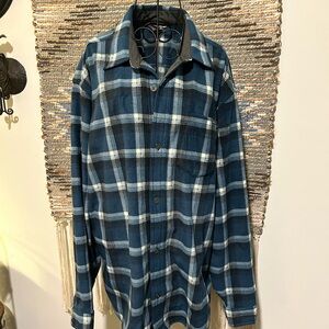 Eddie Bauer Plaid Micro Fleece Button Down